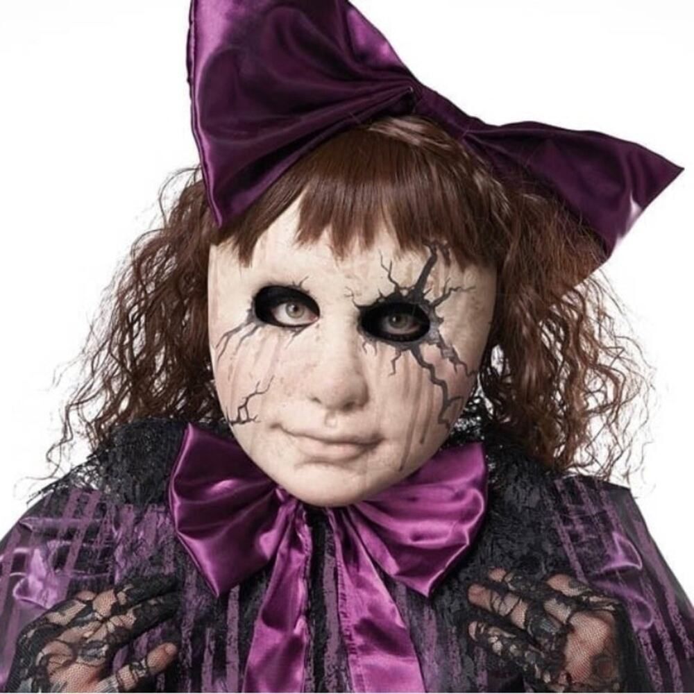 🤩 2/$20 SALE - California Costumes Adult Creepy Doll Mask Halloween Scary NEW